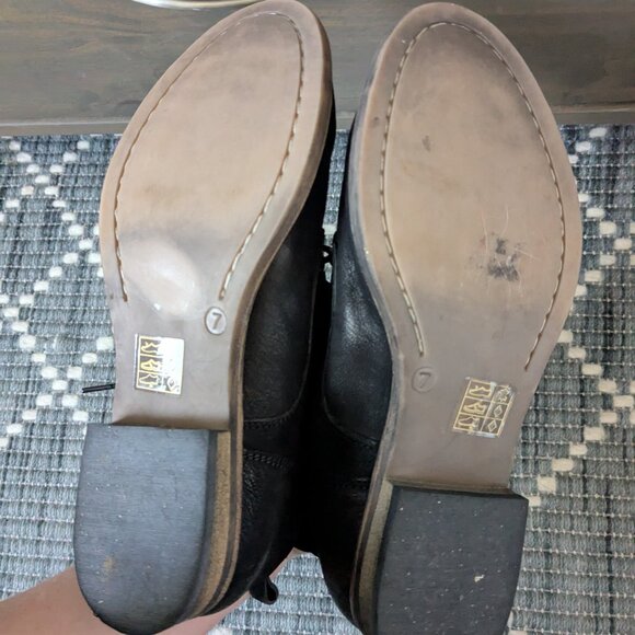 Diba Black Leather Lace-Up Ankle Boots Size 7 - Picture 3 of 4